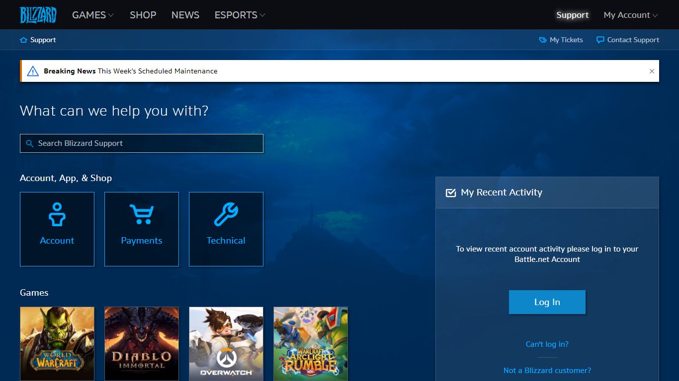 Blizzard Support - Battle.net